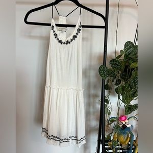 Urban Outfitters Black and White Embroidered Racerback Top